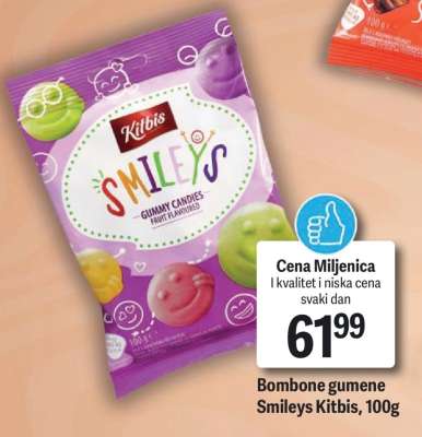 Bombone gumene Smileys Kitbis, 100g