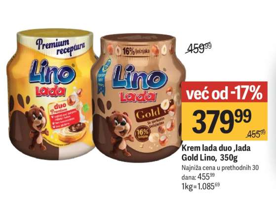 Krem lada duo ,lada Gold Lino, 350g