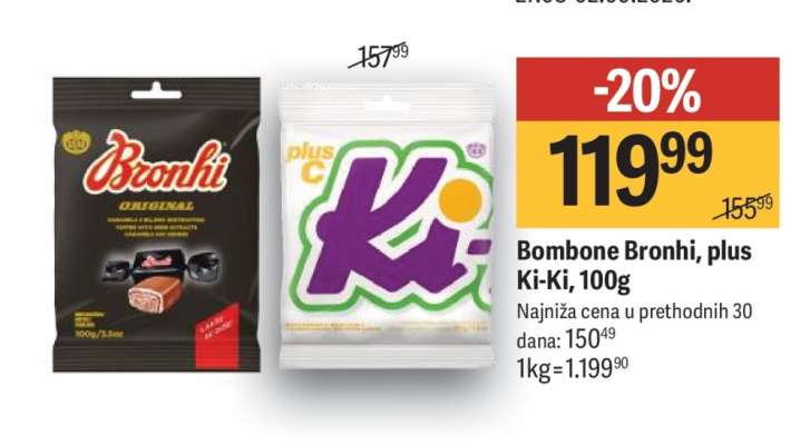 Bombone Bronhi, plus Ki-Ki, 100g