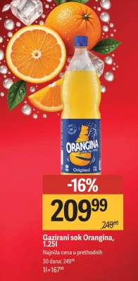 Gazirani sok Orangina, 1.25l