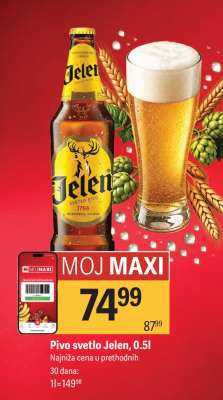 Pivo svetlo Jelen 0.5l