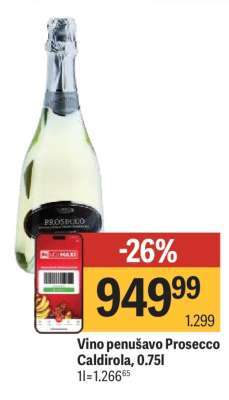 Vino penušavo Prosecco Caldirola 0,75l