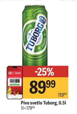 Pivo svetlo Tuborg 0,5l