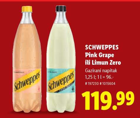 SCHWEPPES Pink Grape ili Limun Zero