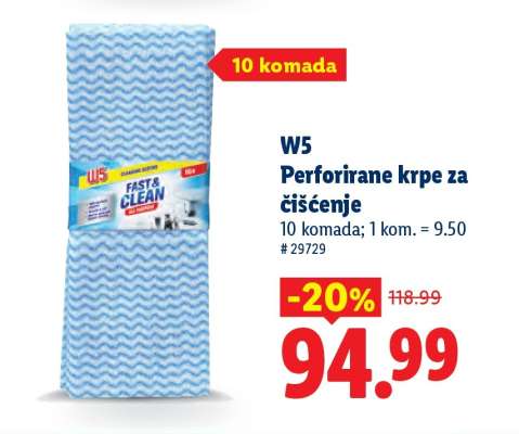 W5 Perforirane krpe za čišćenje