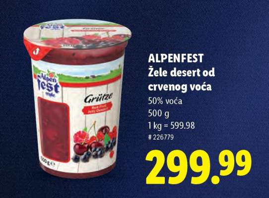 Alpenfest Žele desert od crvenog voća