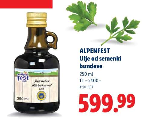 Alpenfest Ulje od semenki bundeve