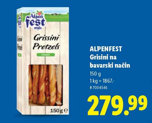 ALPENFEST Grisini na bavarski način