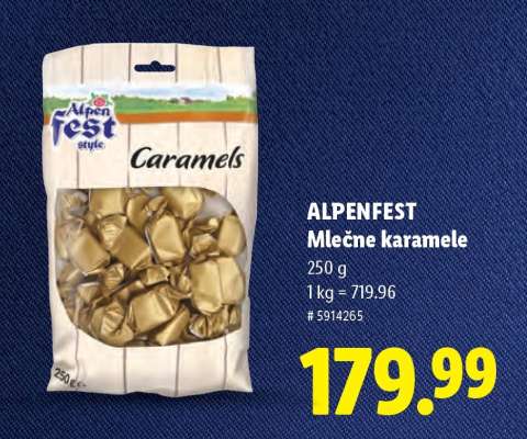 ALPENFEST Mléčne karamele