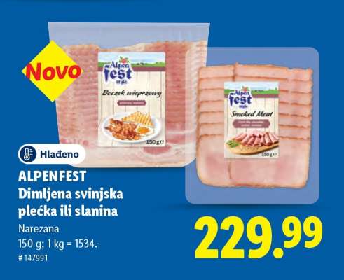 ALPEN FEST Dimljena svinjska plećka ili slanina