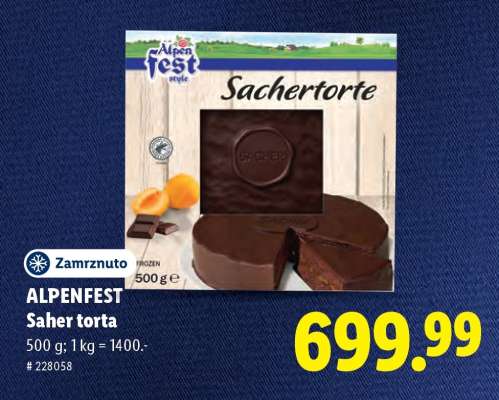 Alpenfest Saher torta