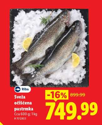 Sveža očišćena pastrmka