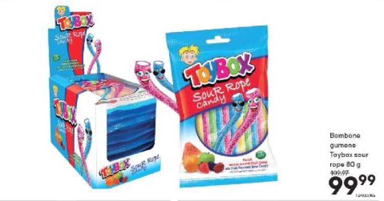 Bombone gumene Toybox sour rope 80 g