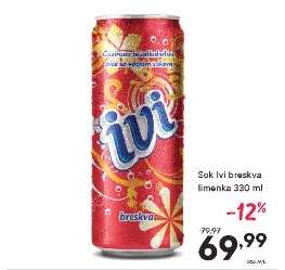 Sok Ivi breskva limenka 330 ml
