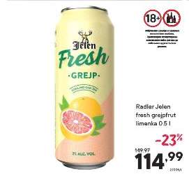 Radler Jelen fresh grejpfrut limenka 0.5 l