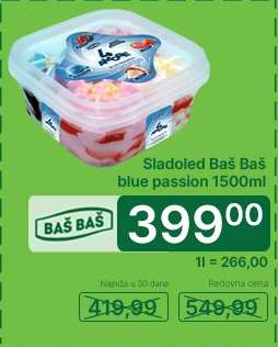 Sladoled Baš Baš blue Passion 1500ml