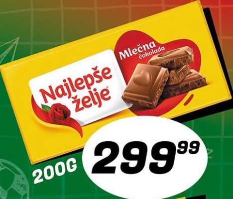 NAJLEPŠE ŽELJE MLEČNA ČOKOLADA