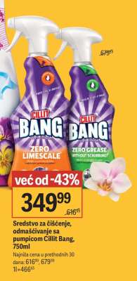 Sredstvo za čišćenje, odmašćivanje sa pumpicom Cillit Bang, 750ml