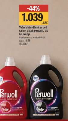 Tečni deterdžent za veš Color, Black Perwoll, 3l/60 pranja