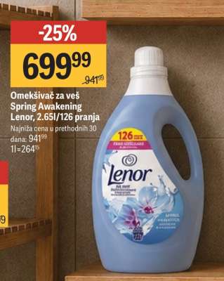 Omekšivač za veš Spring Awakening Lenor, 2.65l/126 pranja
