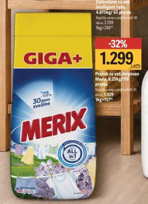 Prašak za veš Jorgovan Merix, 8.25kg/110 pranja