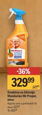 Sredstvo za čišćenje Mandarian Mr Proper 800ml