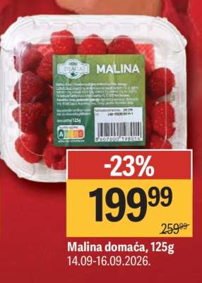 Malina domaća 125g