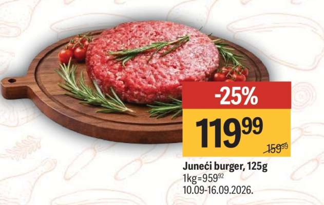 Junečí burger, 125g