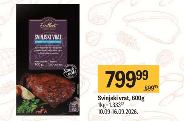 Svinjski vrat, 600g