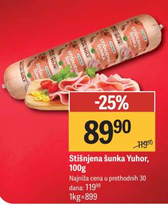 Stišnjena šunka Yuhor 100g