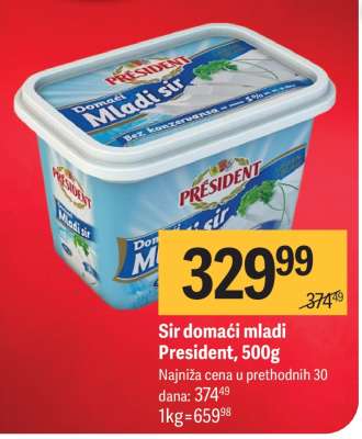 Sir domaći mladi President 500g