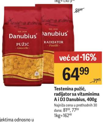 Testenina pužić, radijator sa vitaminima A i D3 Danubius, 400g