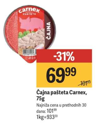 Čajna pašteta Carnex 75g