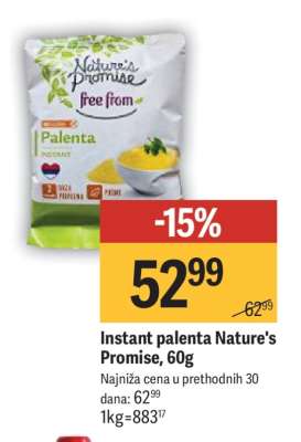 Instant palenta Nature's Promise, 60g
