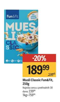 Musli Classic Fun Fit 250g
