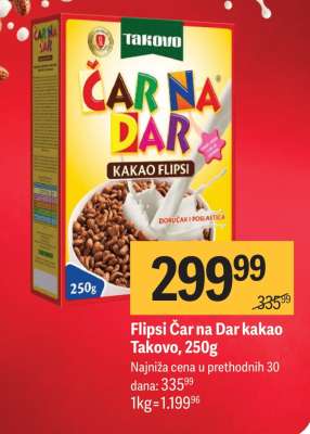 Flipsi Čar na Dar kakao Takovo, 250g