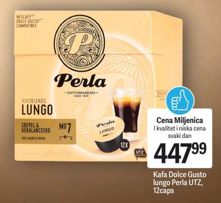Kafa Dolce Gusto lungo Perla UTZ, 12caps