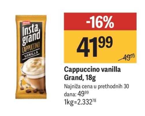 Cappuccino vanilla Grand, 18g