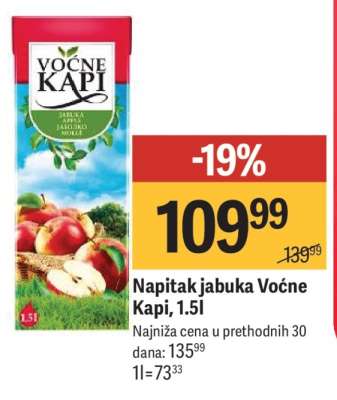 Napitak jabuka Voćne kapi, 1.5l