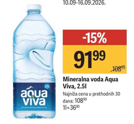 Mineralna voda Aqua Viva, 2.5l