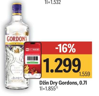 Džin Dry Gordons, 0,7l
