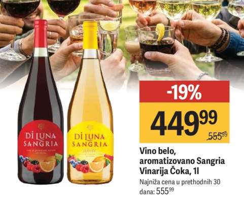 Vino belo, aromatizovano Sangria Vinarija Čoka, 1l