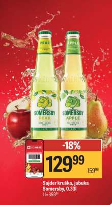 Sajder kruška, jabuka Somersby, 0.33l