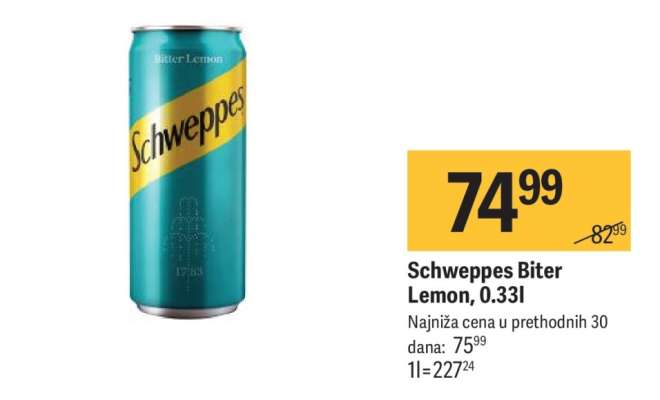 Schweppes Biter Lemon, 0.33l