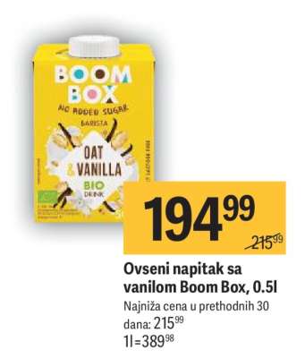 Ovseni napitak sa vanilom Boom Box, 0.5l