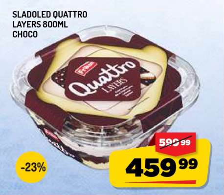 SLADOLED QUATTRO LAYERS 800ML CHOCO