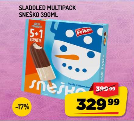 Sladoled Multipack Sneško 390ml