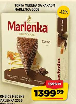 Torta medena sa kakaom Marlenka 800g