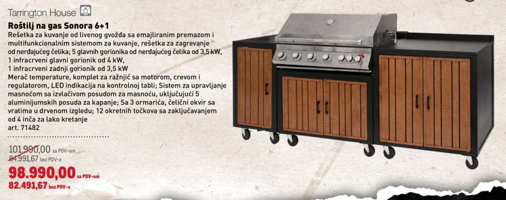 Roštilj na gas Sonora 6+1