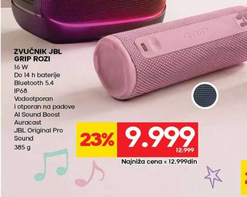 ZVUČNIK JBL GRIP ROZI